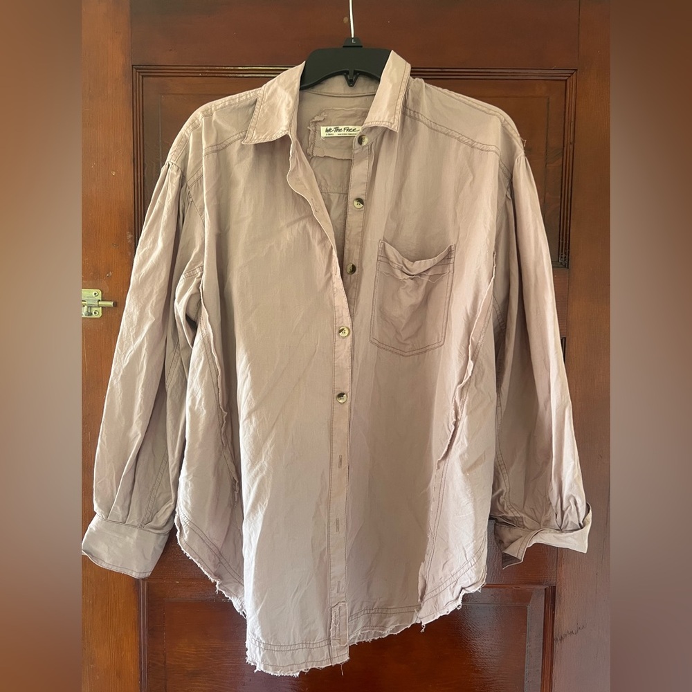 Happy Hour Solid Poplin Buttondown x Free People